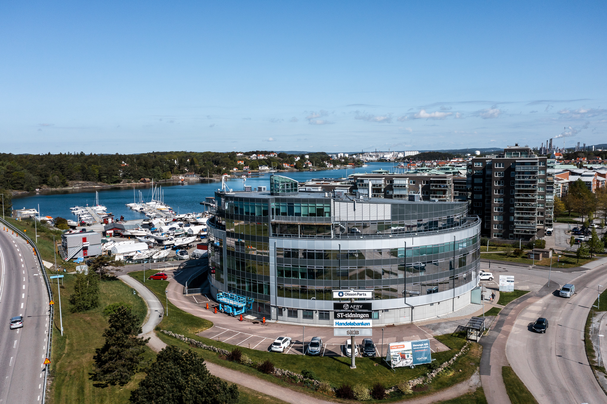Fasadbetsikt från luften på Stenunge Allé